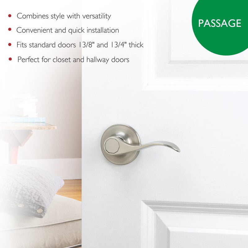 Design House 700484 Springdale Passage Hall and Closet Door Lever Satin Nickel, 1 Count (Pack of 1) - Image 4
